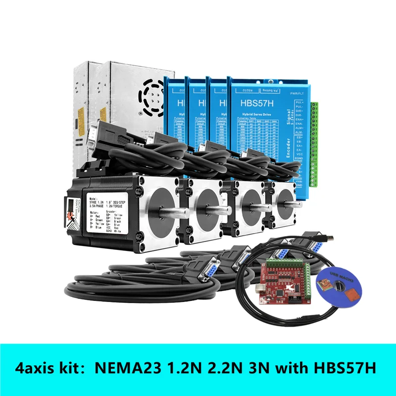 CNC Запчасти 4 оси Nema23 двигатель замкнутого контура: 1.2N 2.2N 3N замкнутый контур