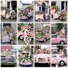 Yujohom DIY 5D алмазов картина по номерам камни в форме ромба машины цветка рукоделие мозаичная картина, выполненная в технике алмазной вышивки пейзаж бисерные картинки