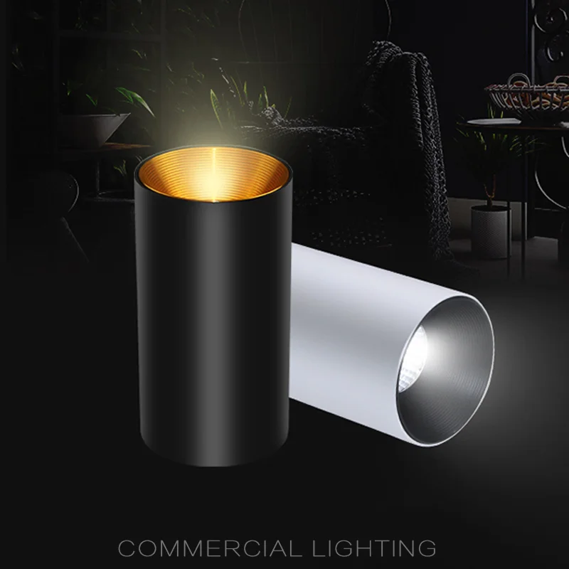 Цилиндрический светодиодный потолочный светильник с поверхностным креплением