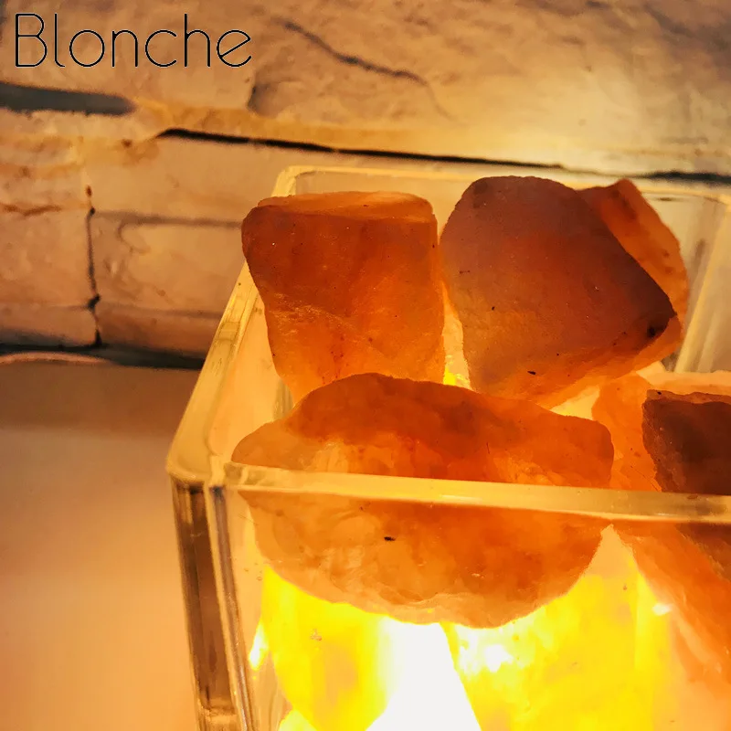 Blonche USB кристалл лава лампа Гималайская натуральная соль для домашнего декора