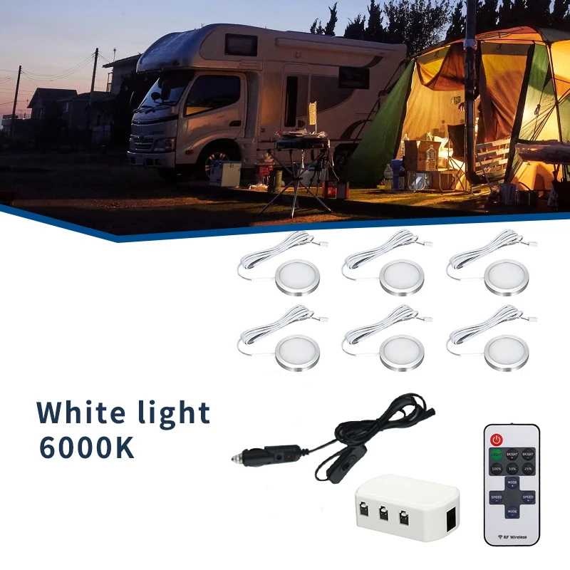 

6x RV Interior Light 12V White LED Roof Ceiling Dome Lamp Touch Lantern for Yacht Marine Campervan Boat Travel Trailer Motorhome