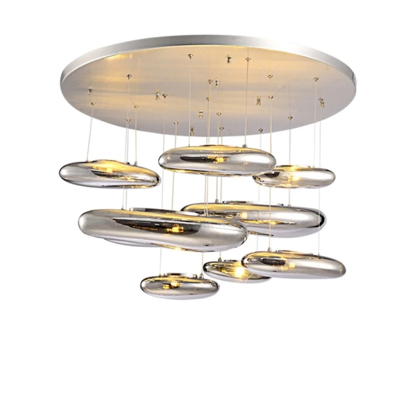 

Страна Чудес, капли воды, серебряный стеклянный камень, светодиодная Подвесная лампа, новинка, светильник щение для дома, украшение, роскошн...