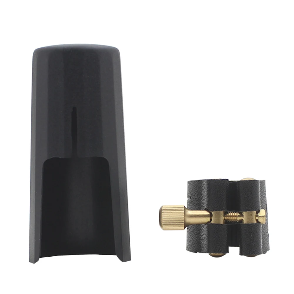 M MBAT Alto Soprano Tenor Saxophone Mouthpiece Ligature And Cap Sax Leather Buckle Clamp\Clip Woodwind Instrument Accessories