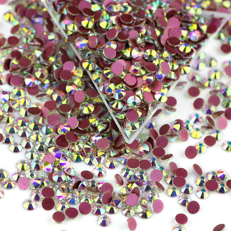 Белый Стразы AB красная нижняя поверхность нетермальный ремонт стразы стекло