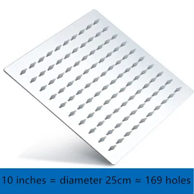 10 inches square Душевой набор для ванной комнаты, герметичный водосберегающий верхний душ, душ для ванной из нержавеющей стали - Цвет: 10 inches square
