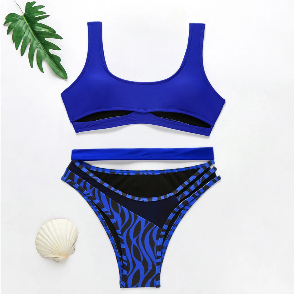 Бандажный купальник с вырезами женский высокой талией топ труба купальный