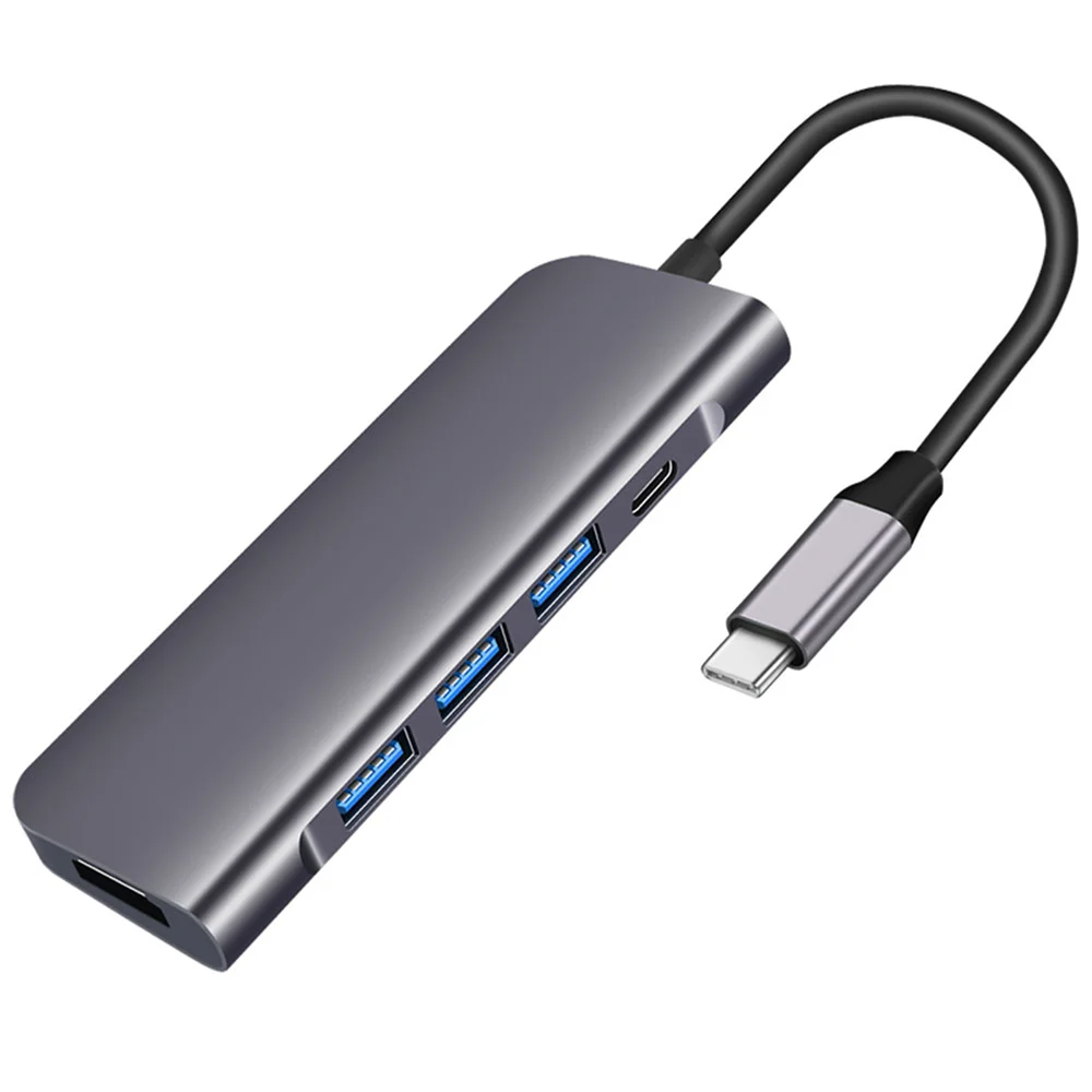 

USB C концентратор USB 5 в 1 Тип C до 4K HDMI с 3 портами (стандарт 3,0 Порты и разъёмы s PD зарядки Порты и разъёмы мульти Порты и разъёмы адаптер 3 док-ста...