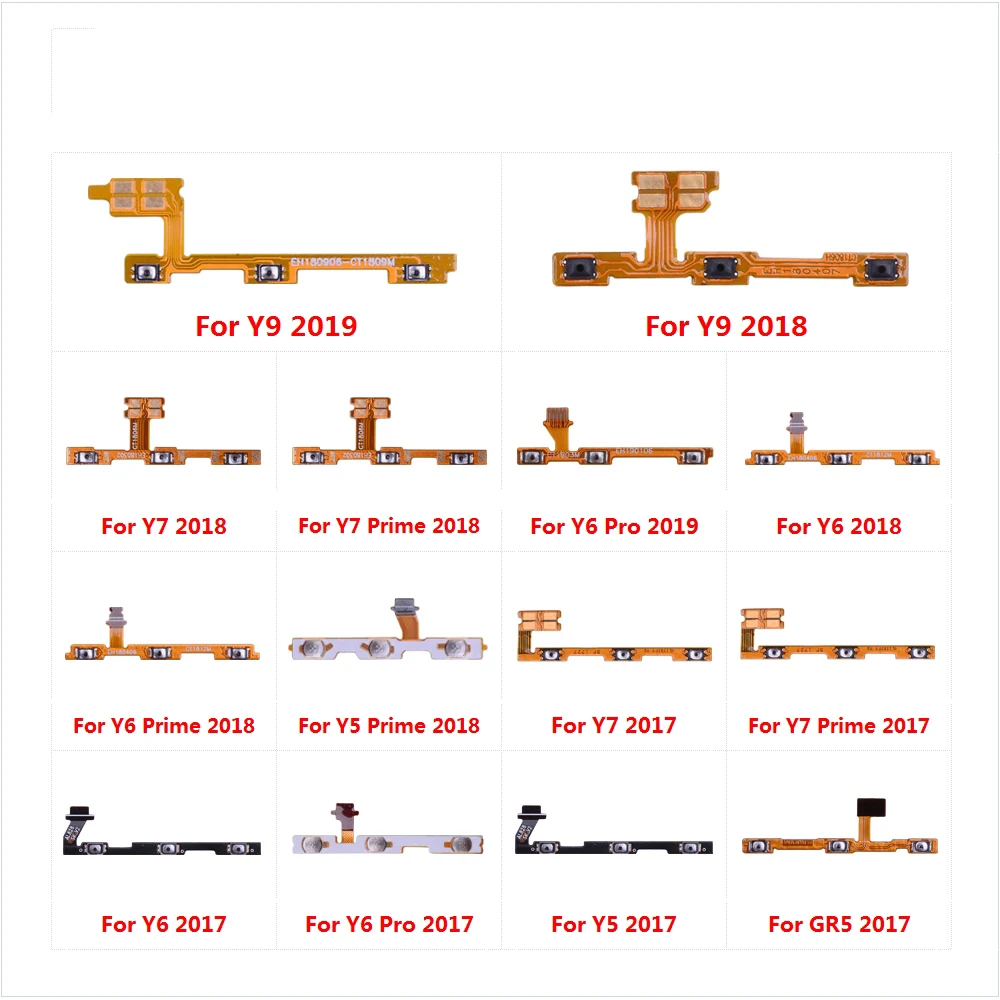 

5pcs/lot Volume Switch Key Control Flex Cable For HuaWei Y9 Y7 Y6 Pro Y5 Prime GR5 2018 2019 Repair Part Power On Off Button