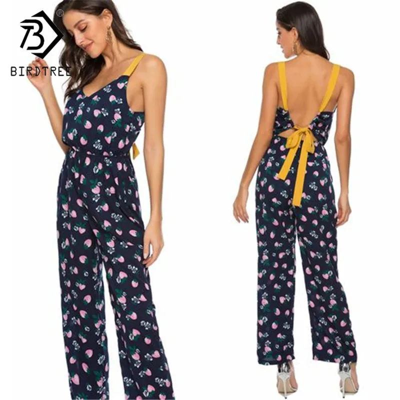 Летний комбинезон без рукавов женский на бретельках шнуровка бант эластичная