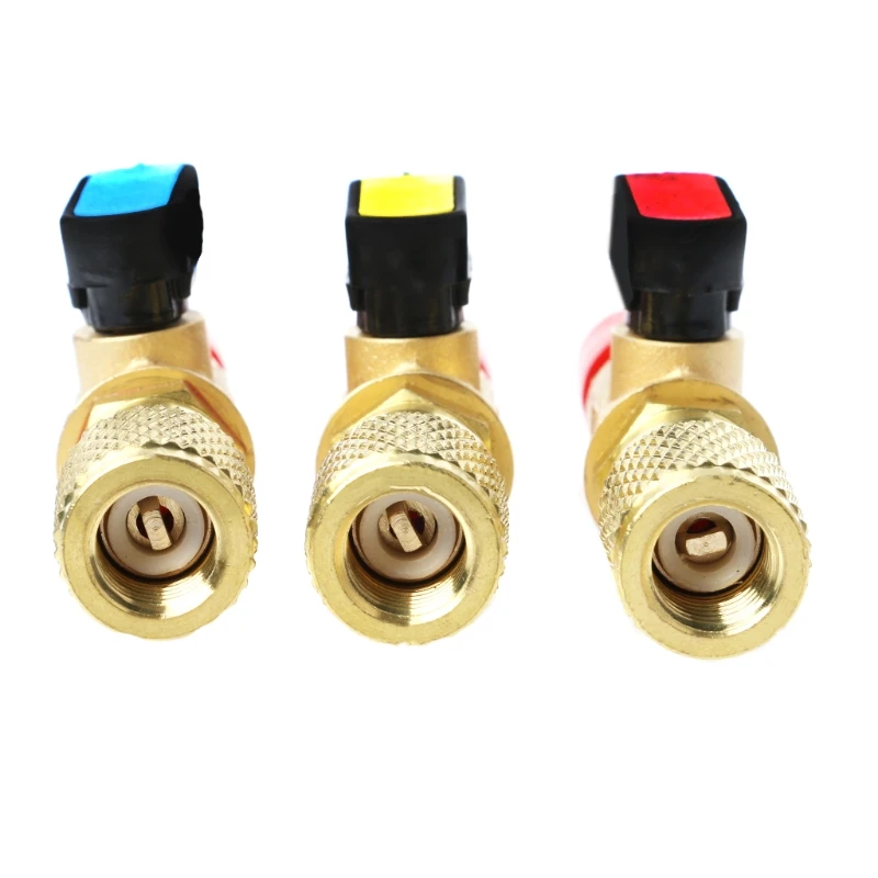 

1PC 1/4" Male to 1/4" Female SAE Straight Ball Valve AC Charging For R22 Refrigerant