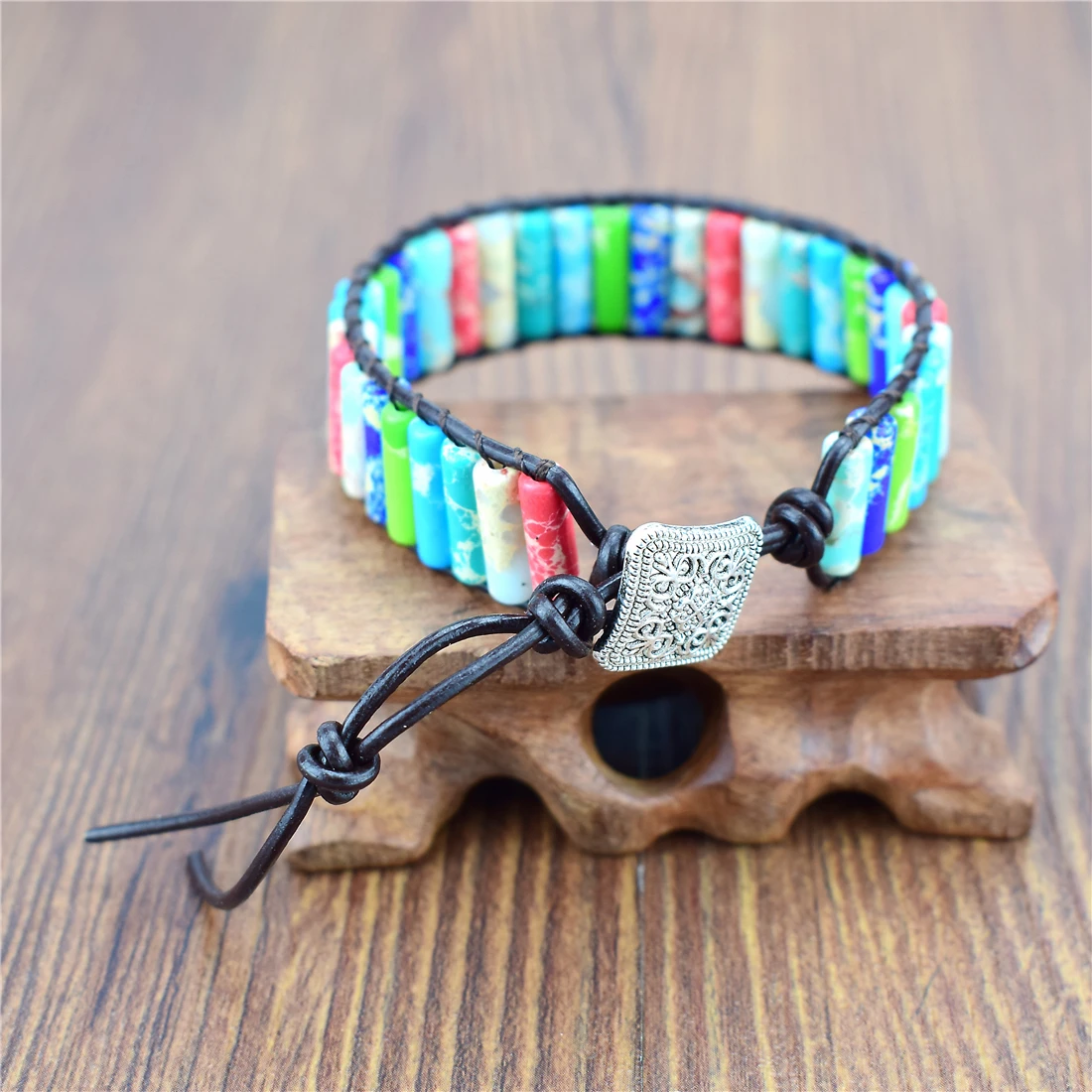 

Adjustable Bohemia Ethnic Bracelet for Women Natural Stone Leather Wrap Bracelet Beads Men Jewelry Dropshipping
