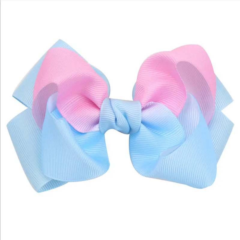 

1Pcs European And American New Style Rainbow Gradually Changing Color Children's Bow Hairpin Cute BabyHair AccessoriesHeaddress