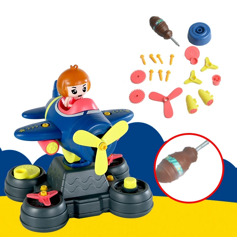 

DIY Model Airplane Model Early Learning Puzzle Game Screw Assemble Toys Baby Educational Toys