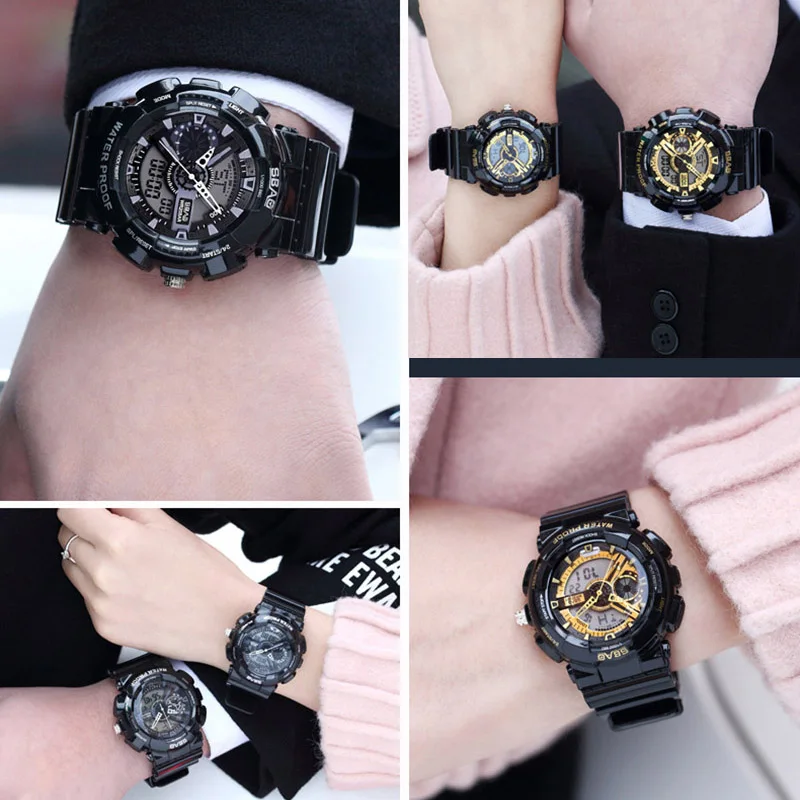 Reloj mujer модные светящиеся электронные женские и мужские часы с большим