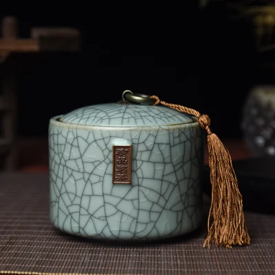 Герметичные чайные банки Longquan Celadon, упаковка для чая, портативная Чайная Коробка для путешествий, чайная банка, чайная баночка, резервуар для хранения - Цвет: Светло-желтый