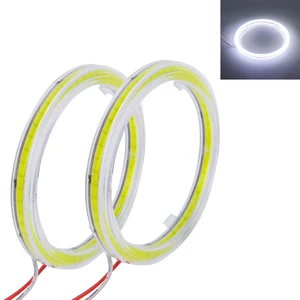 2pcs Car LED Circle Headlight COB Angels Eye Aperture Motorcycle Ring Light Auto Modification 60mm-120mm