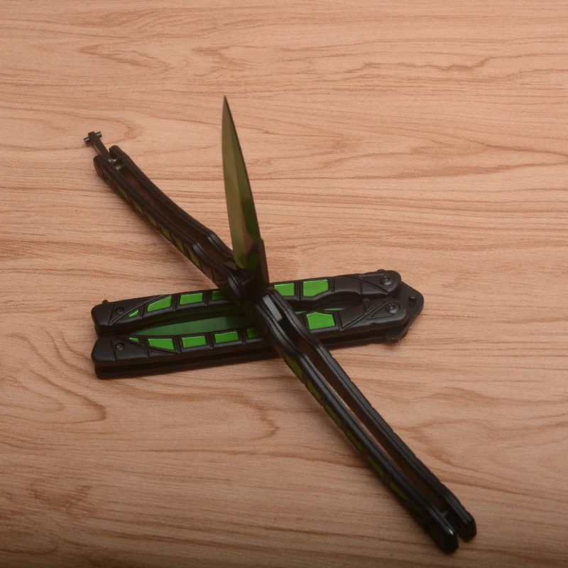 

NEW Fashion2810227Camping Outdoor 8Cr13 Blade Pocket Folding Knife Balisong Hunting Training Survival Tactical EDC Kitchen Tools