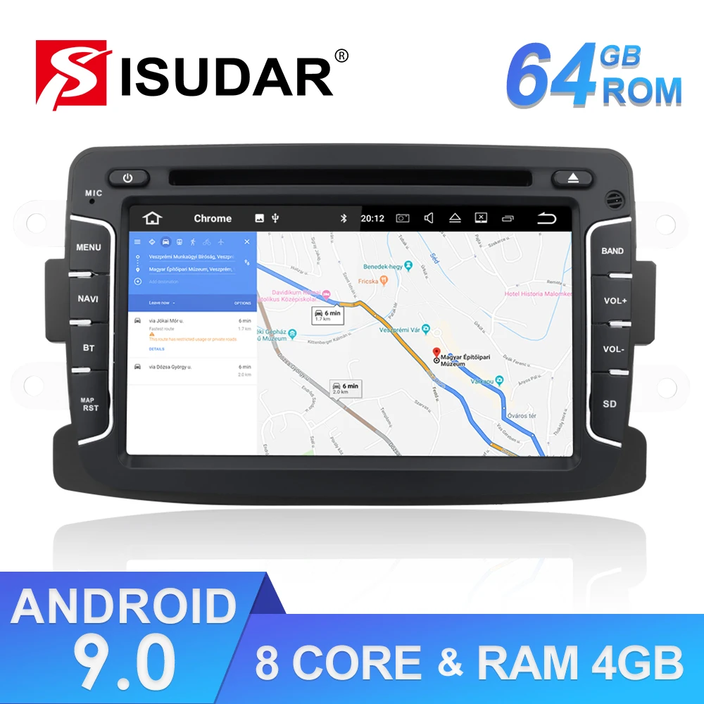 " DSP ips, 4 ГБ, 64 ГБ, Android 9,0 автомобиля gps для Dacia Sandero тряпкой Renault Captur Лада Xray2 Logan 2 без dvd плеер Авто Радио