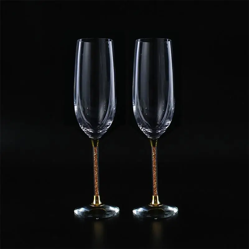 Косые Свадебные бокалы es персонализированные для шампанского золотые