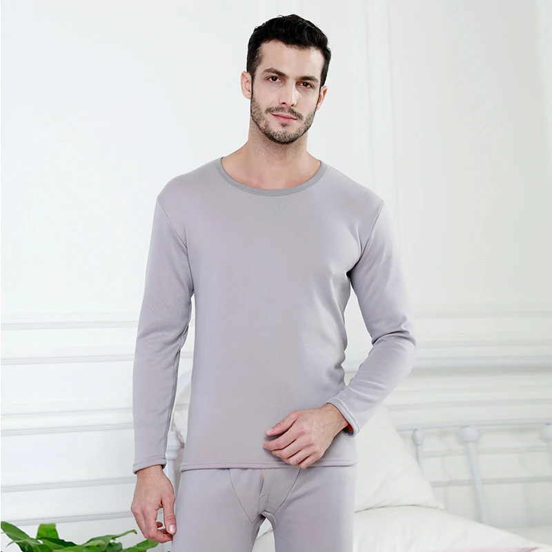 Male Gray Perfering 2/шт. Бархатный толстый комплект термобелья для мужчин и женщин, теплая многослойная одежда, пижамный комплект, термо кальсоны, горячая сушка - Цвет: Male Gray