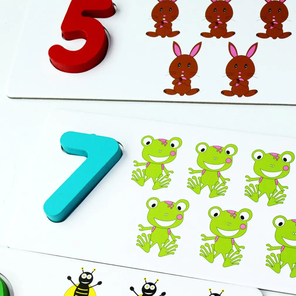 Map Reading Digital Card Baby Toy Montessori Materials Educational Wooden Toys for Children Math Toy for Kids Number Matching