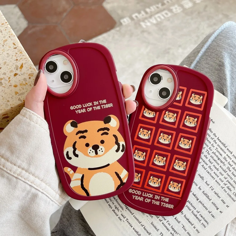 

Cartoon tiger Antiskid shell for iPhone 13Promax 13 11 12 11Promax 12Promax X XR XSMAX Anti falling soft case