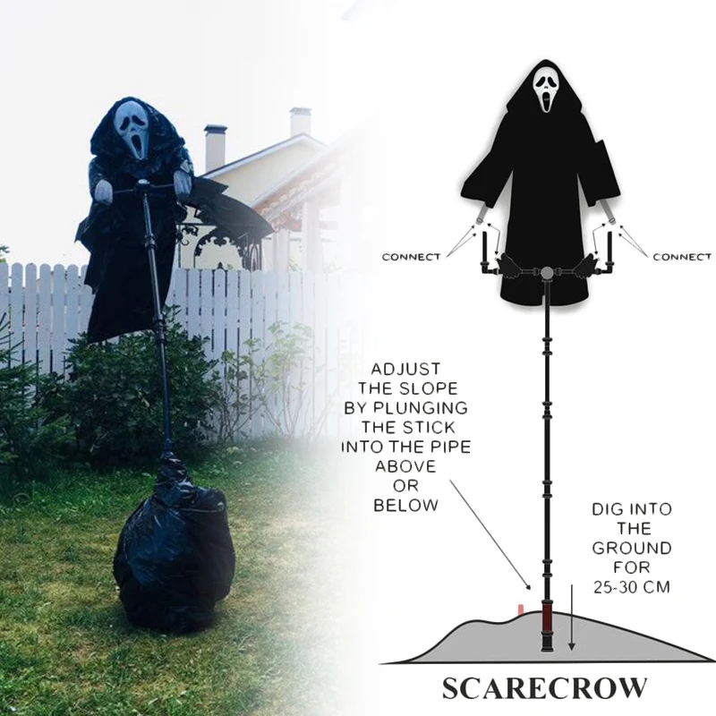 

Scream ScareCrow Creative Garden Ghostface Scarecrow Yard Hanging Scary Scream Halloween Ghostface Scarecrow Decor HANW88