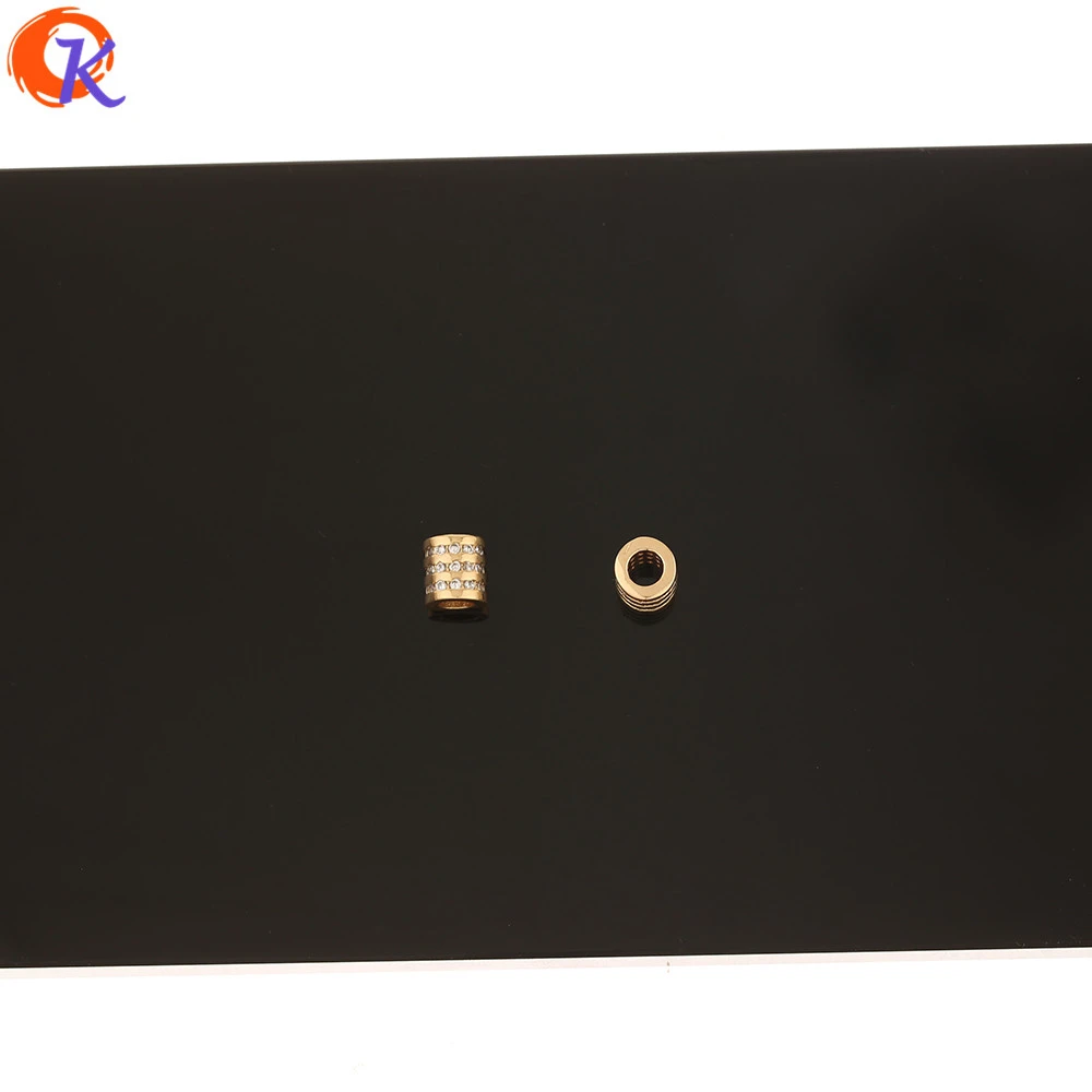 

Cordial Design 20Pcs 6*7MM Jewelry Accessories/DIY Part/Hand Made/Genuine Gold Plating/Cylinder Shape/Earring Findings/CZ Charms
