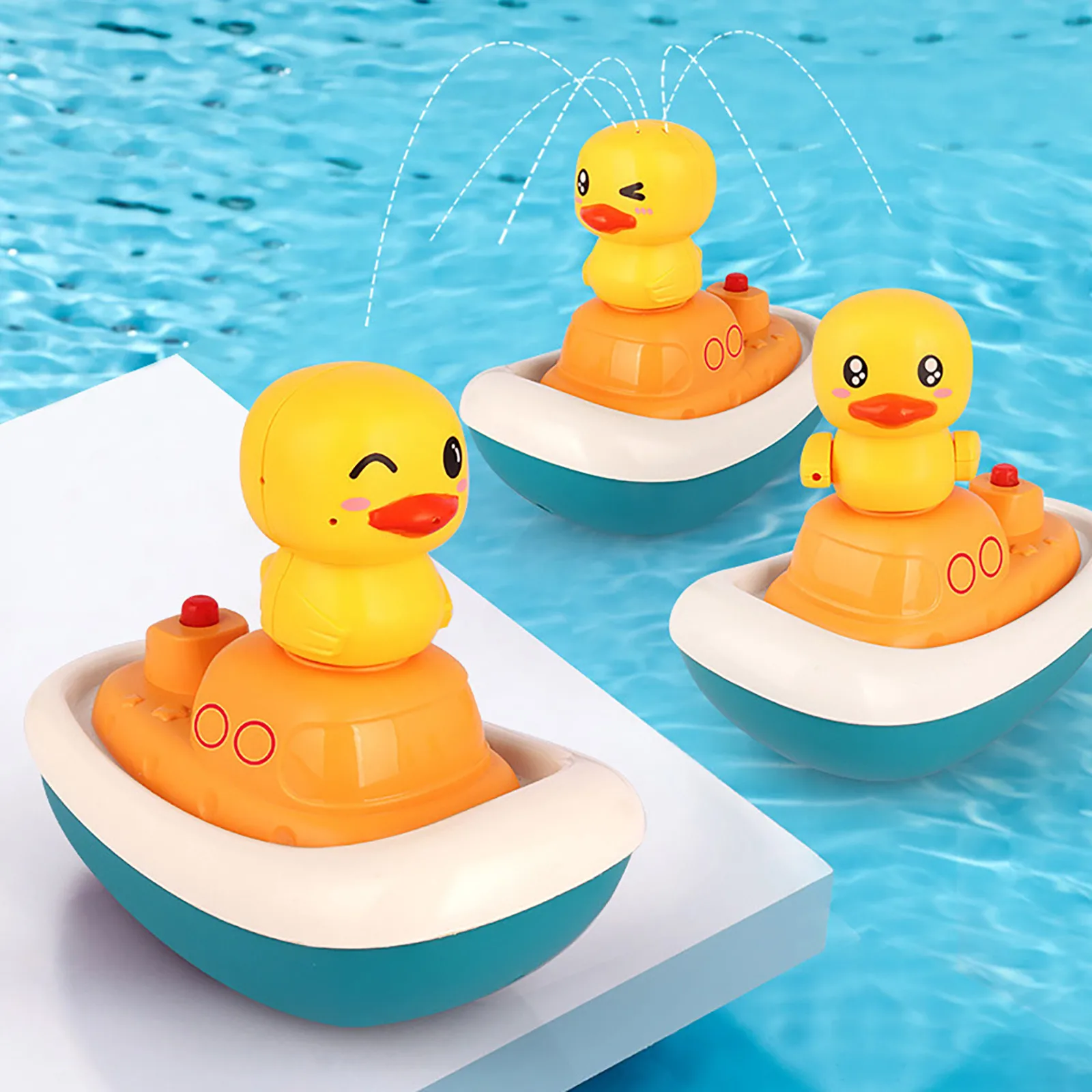 

Summer2021 Bathroom Bath Shower Baby Clockwork Swimming Children Play Water Cute Little Yellow Duck Bathing Bathtub Toys For Kid