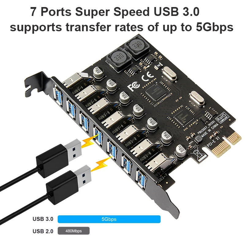 usb 3 0 pci e карта адаптер с 7 портами usb 30