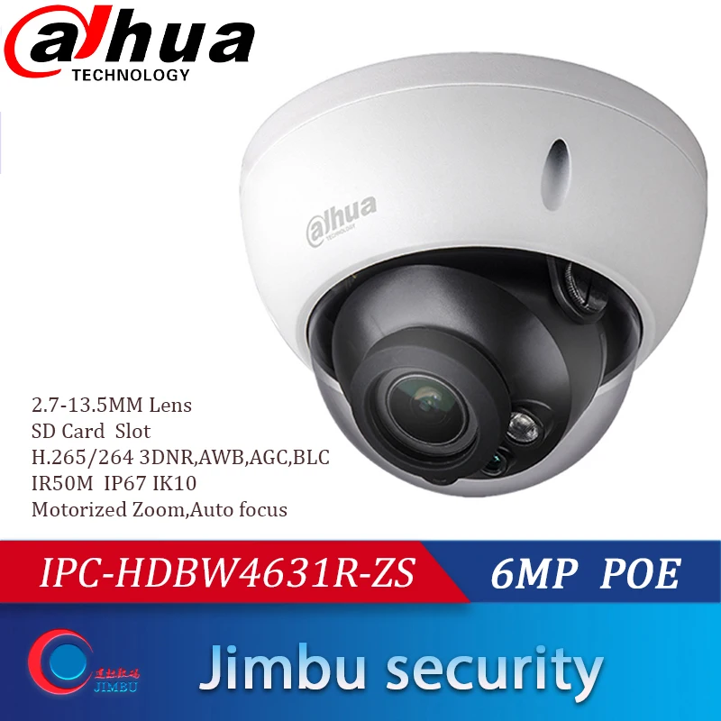 Dahua 6 МП встроенная камера улучшенная модель IP H.265 объектив 2 7 мм ~ 13 5 H2.65 IR50 слот для