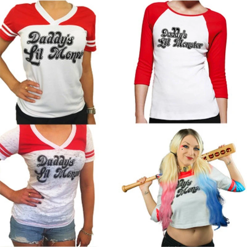 Женский костюм для косплея Харли рубашка Квинн на Хэллоуин|Зентай| |