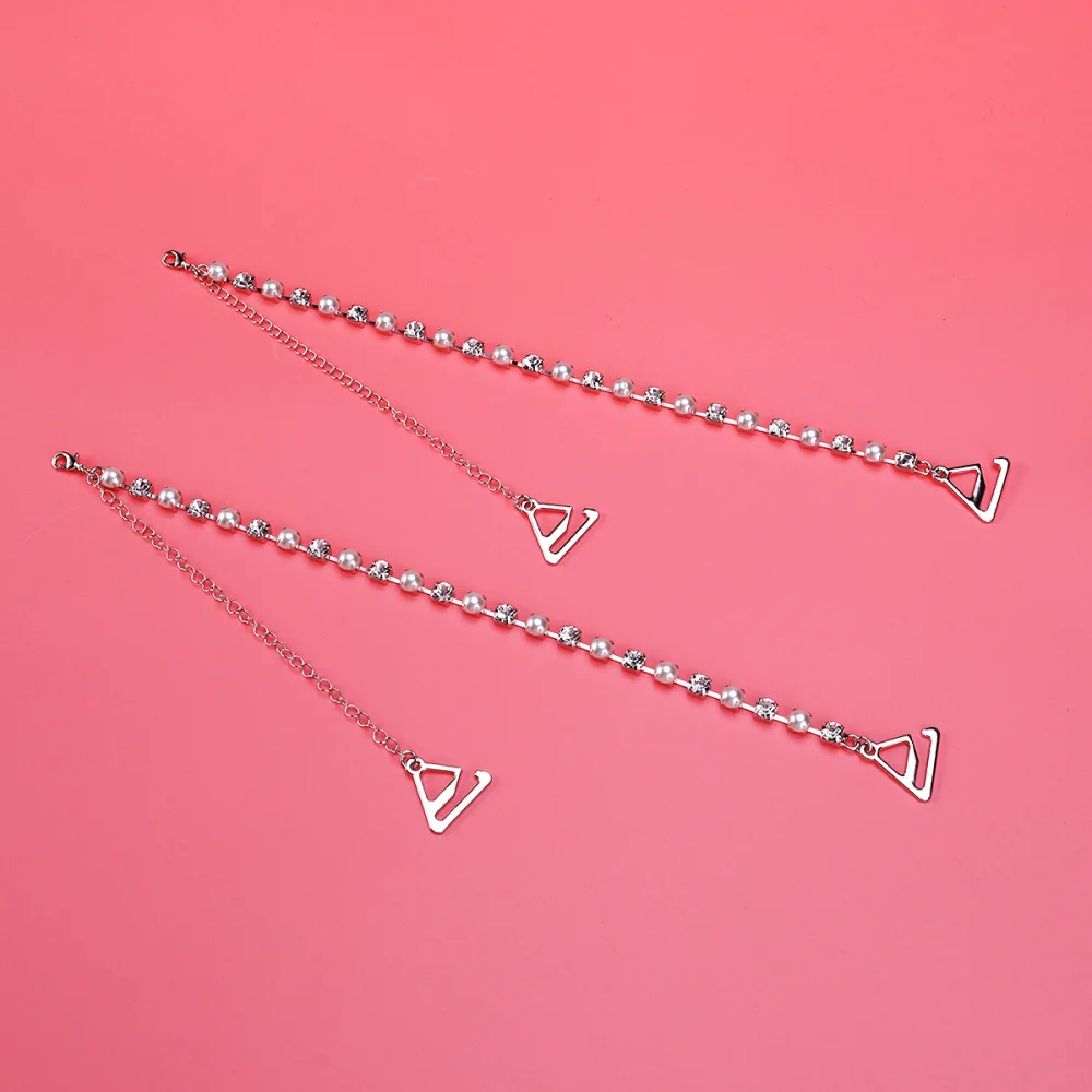 Пикантная обувь с украшением в виде кристаллов Стразы Жемчуг ремни Bling съёмный