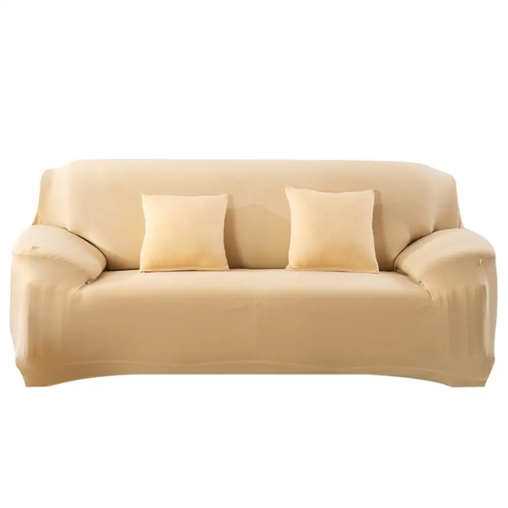 beige Современные однотонные модные эластичные чехлы для диванов для гостиной, чехлы для диванов, растягивающиеся диванные подушки, моющиеся Чехлы для диванов - Цвет: beige