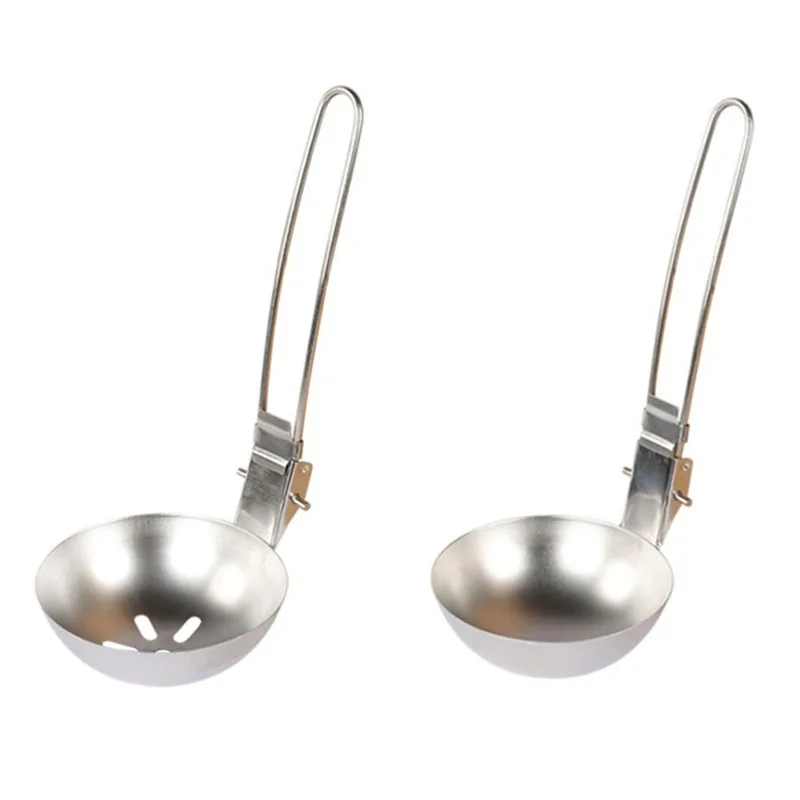 

Picnic Folding Soup Ladle Stainless Steel Soup Ladle Colander Spoon Kitchen Outdoor Cooking Utensils Travel Baking Tools