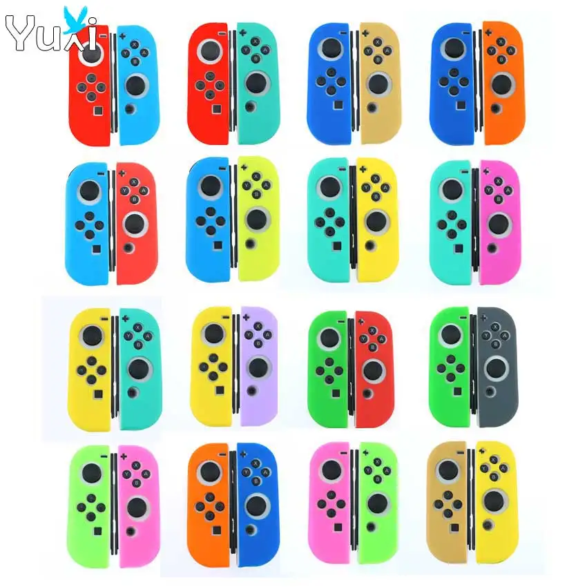 

YuXi 1set Colourful Soft Cover For Joy-Con Silicone Case Skin Protective case for Nintend Switch Joycon Controller