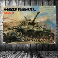 ww2 ger tank panzer military victory posters senior art wall art home decoration flags banners canvas painting wall stickers