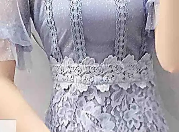 

Luxurious Lace Dress Women Elegant Dresses Woman Party Night Contrast Korean Dress Hollow Out Vestido De Mulher Robe Femme