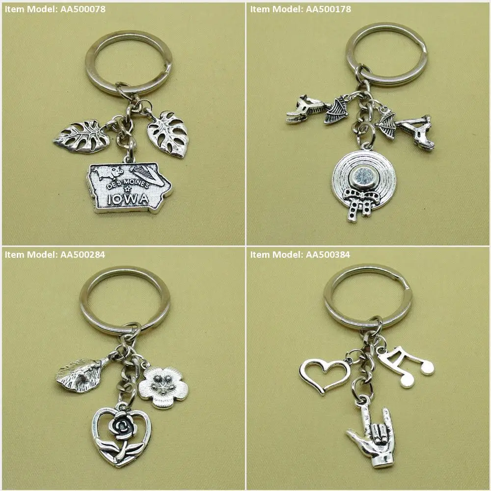 Брелок для ключей бирки карта Айова листья шляпа соломенная Женский стул бирка