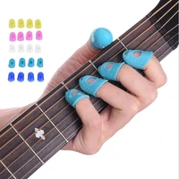 5 pcsset guitar thumb picks finger cap protect fingers for splicing or line pressing elastic silicone ukulele finger hat v529