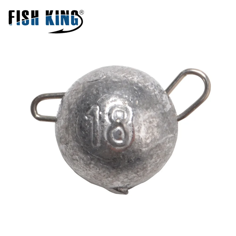 

FISHING KING 5pcs/lot 6g 8g 10g 12g 14g 18g Jig Head Deep Water Bullet Weight With Swivle Sinker Round Balls Fishing Tackle