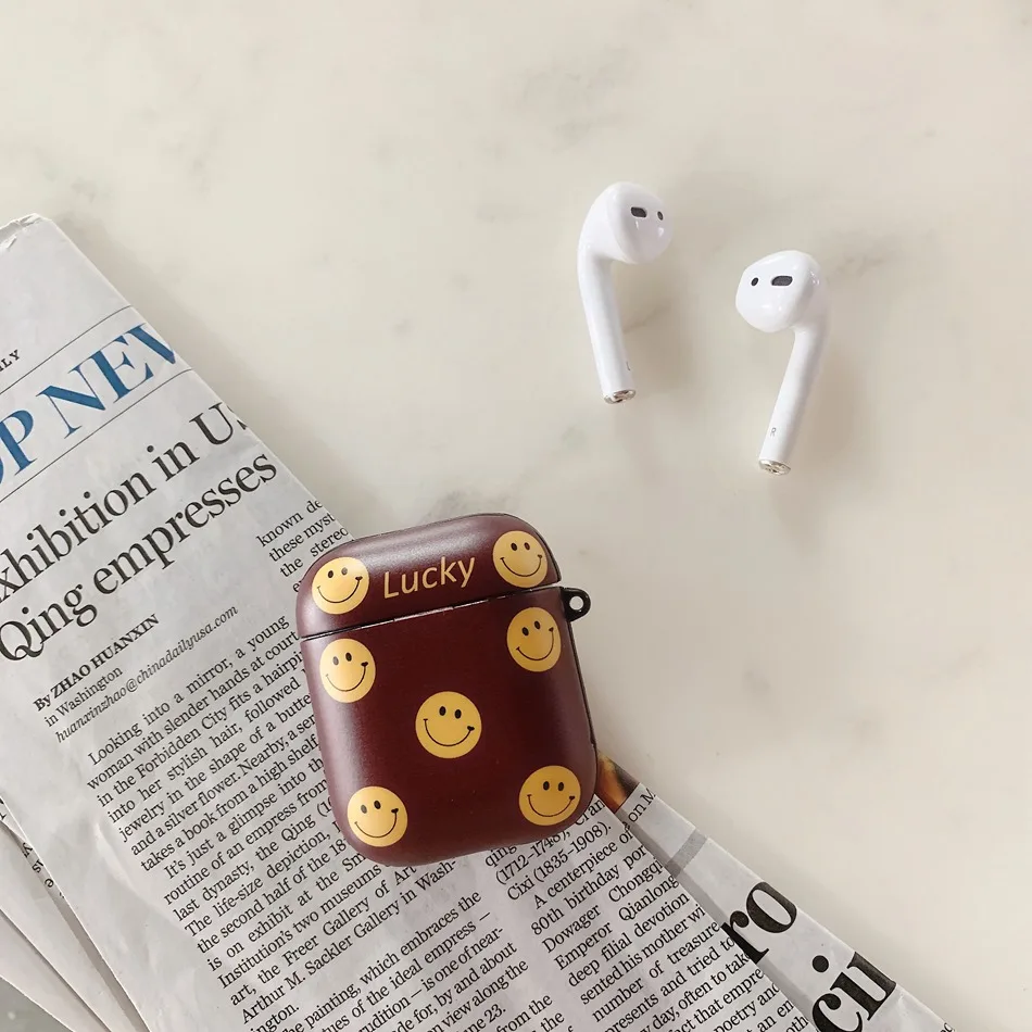 Smile A1 Чехол для AirPods, роскошный мраморный Корпус Раковины, чехол для наушников Airpods 2/i10/i11 TWS, Мягкий силикон IMD, защитный чехол - Цвет: Smile A1