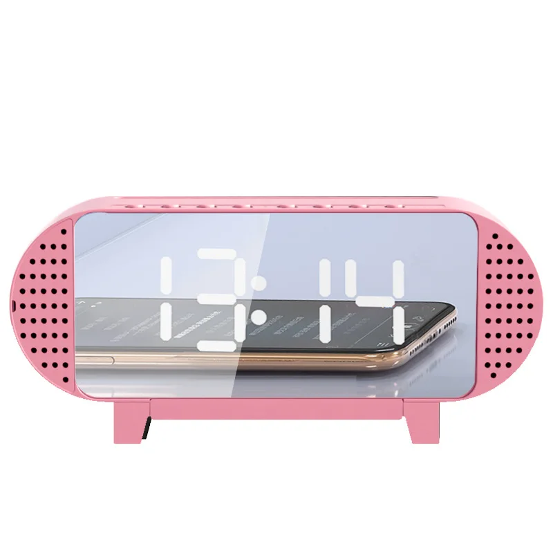 Зеркальный будильник со светодиодным дисплеем и FM радио беспроводной Bluetooth