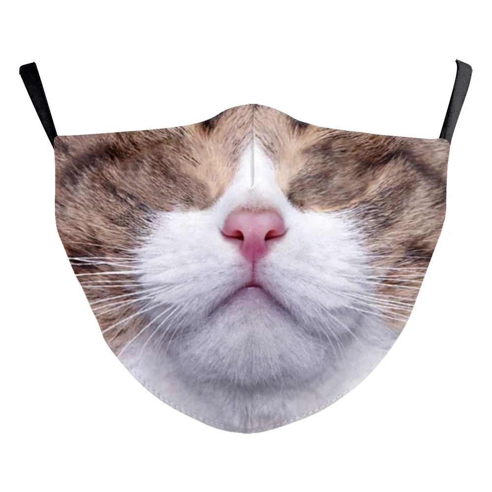 

Dog Cat Print Mask Cute Cartoon Party Masks Tiger Mouth Face Mask Adult Kids Protective Mask PM2.5 Filters Mouth-muffle