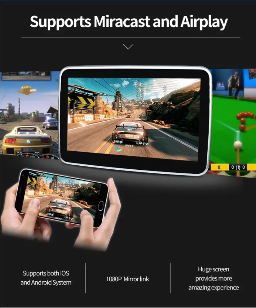 10 1-дюймовый сенсорный экран Android 1 2 ГБ + 16 4K HD 9 0*1920 P IPS WIFI/HDMI/AV/USB/SD/FM/Bluetoot | Автомобили