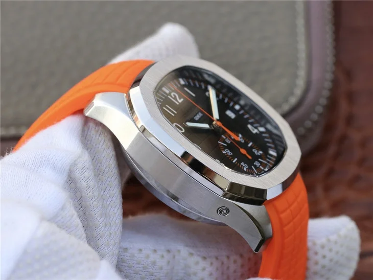 Billig Replik Männer Uhren Patk Philippe 5968A-001 Automatische Mechanische Chronograph Uhr Orange Mode Casual Heißer-verkauf Top-qualität