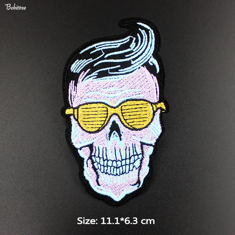 Креативные нашивки с черепом бейдж утюгом вышитая аппликация потрясающие