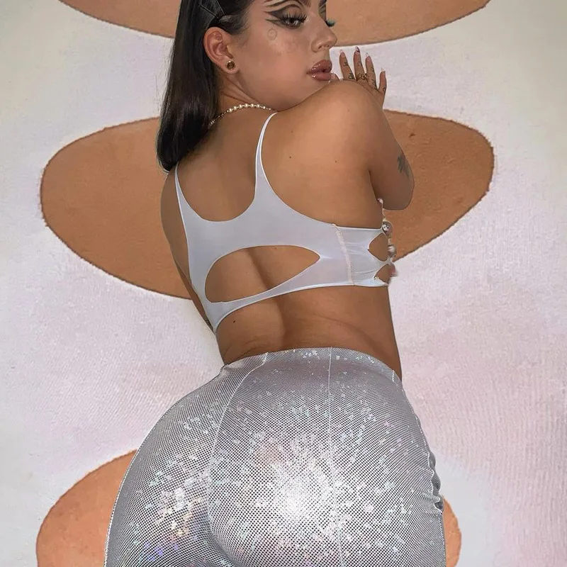 

CIBBAR Sexy Hollow Out Crop Top Women Summer Clubwear Sleeveless Casual All-Match Bodycon Tank Tops Female Fashion Camisole 2021