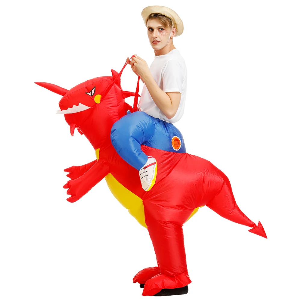 Костюмы на Хэллоуин для взрослых косплей динозавр надувные костюмы Walk T rex Disfraz