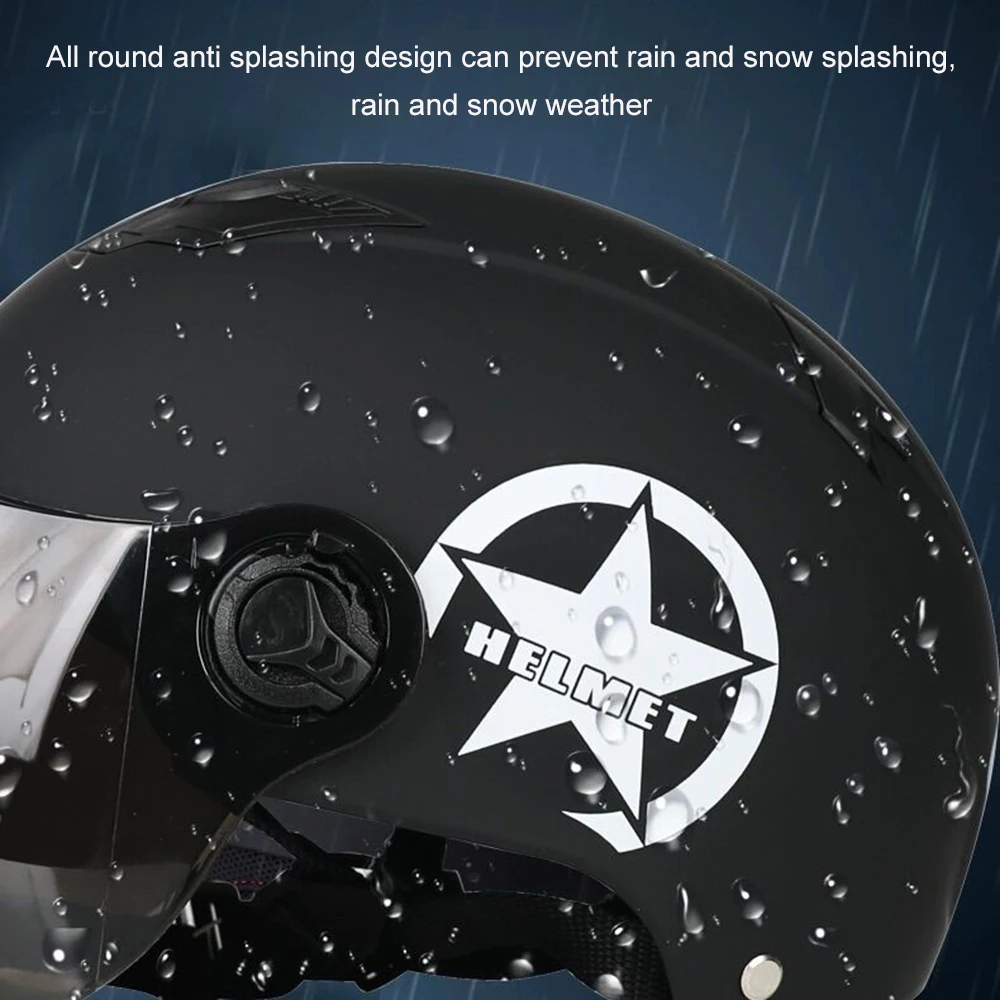 

Motorcycle Helmet Half Open Face Adjustable Size Protection Gear Head Helmets Unisex